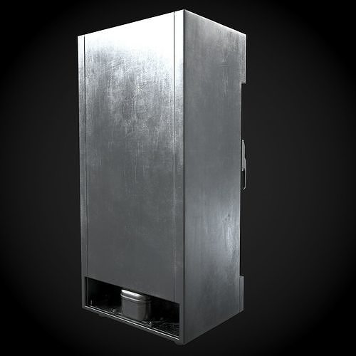 Refrigerator metal Low-poly 3D model 3