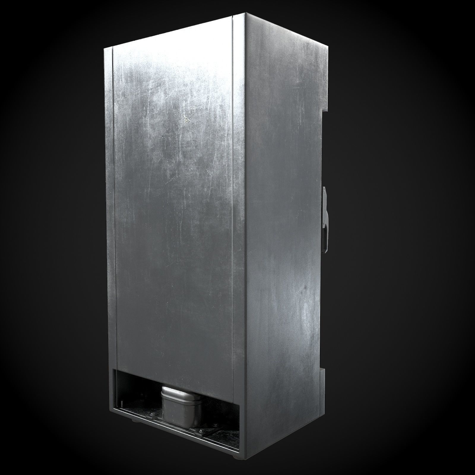 Refrigerator metal Low-poly 3D model_3