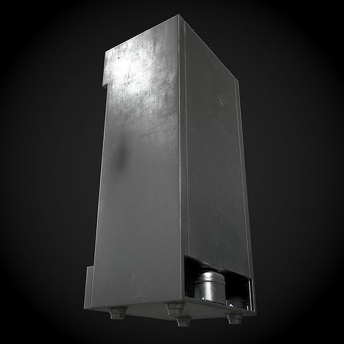 Refrigerator metal Low-poly 3D model 4