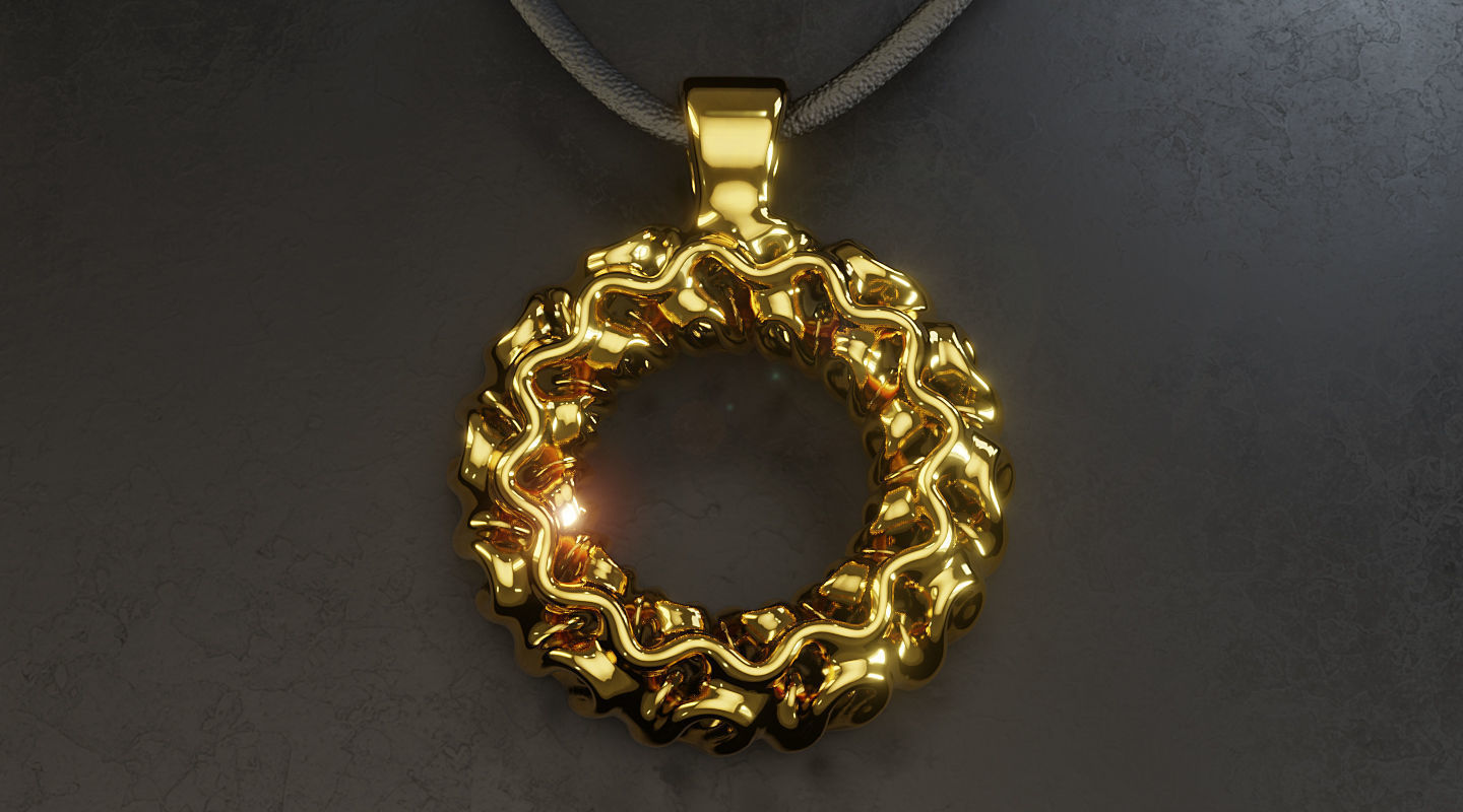 Gyroid Torus Pendant - Printable 3D print model_2