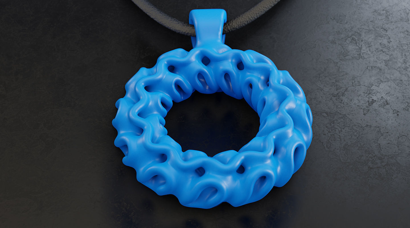Gyroid Torus Pendant - Printable 3D print model_6