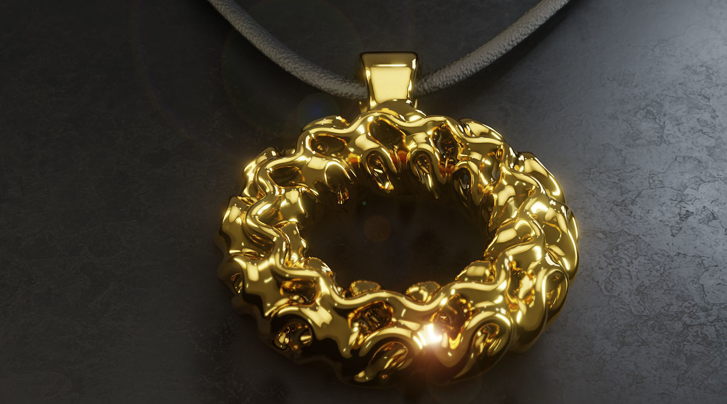 Gyroid Torus Pendant - Printable 3D print model_4