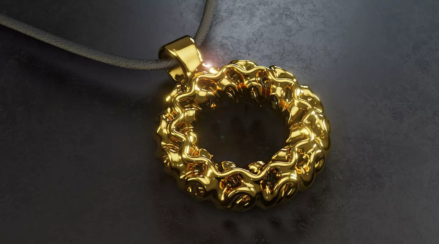 Gyroid Torus Pendant - Printable 3D print model_0