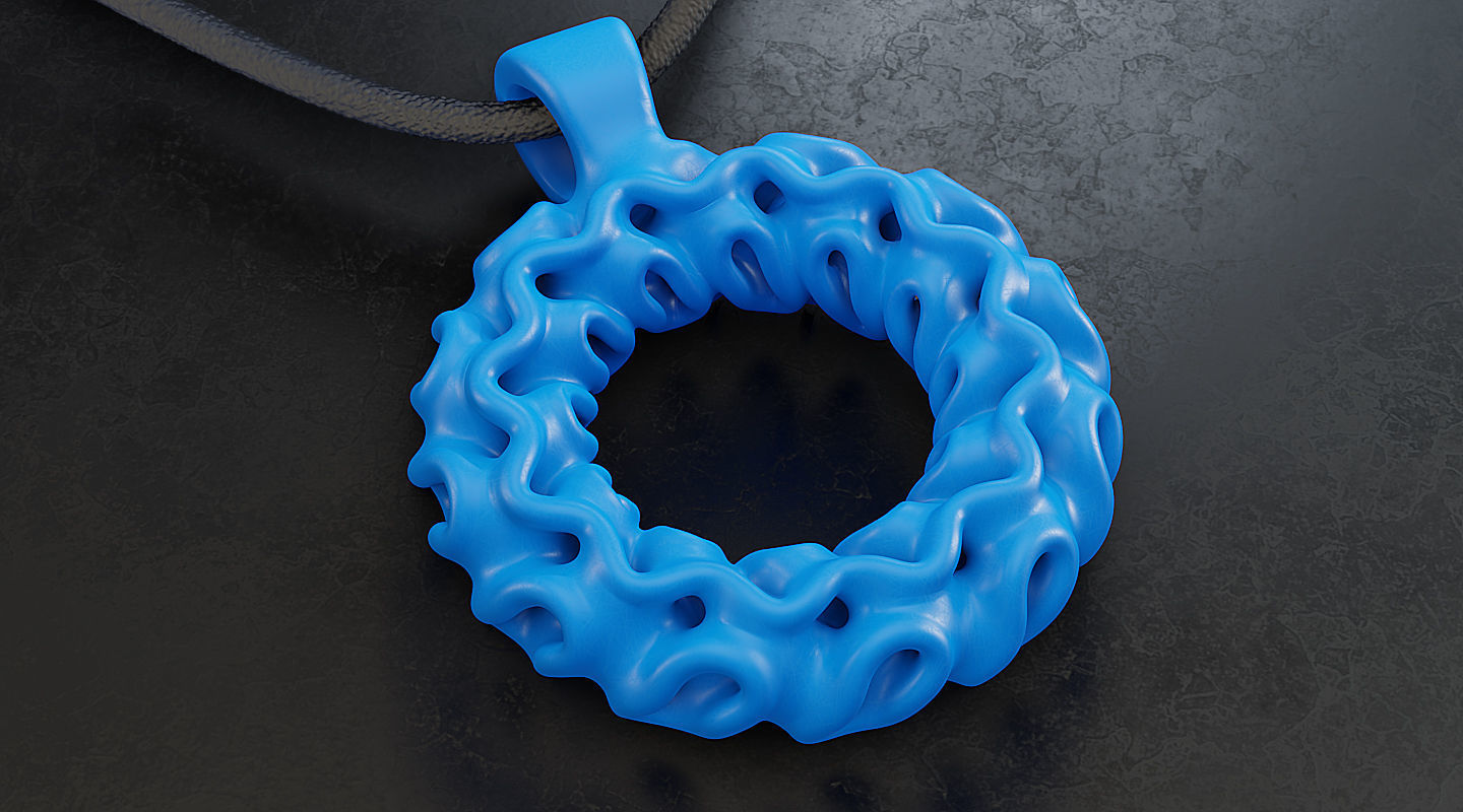 Gyroid Torus Pendant - Printable 3D print model_5