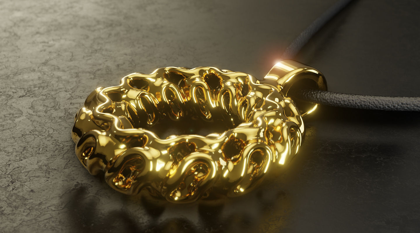 Gyroid Torus Pendant - Printable 3D print model_1