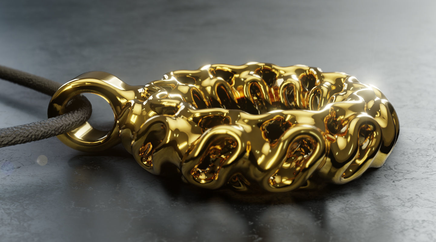 Gyroid Torus Pendant - Printable 3D print model_3