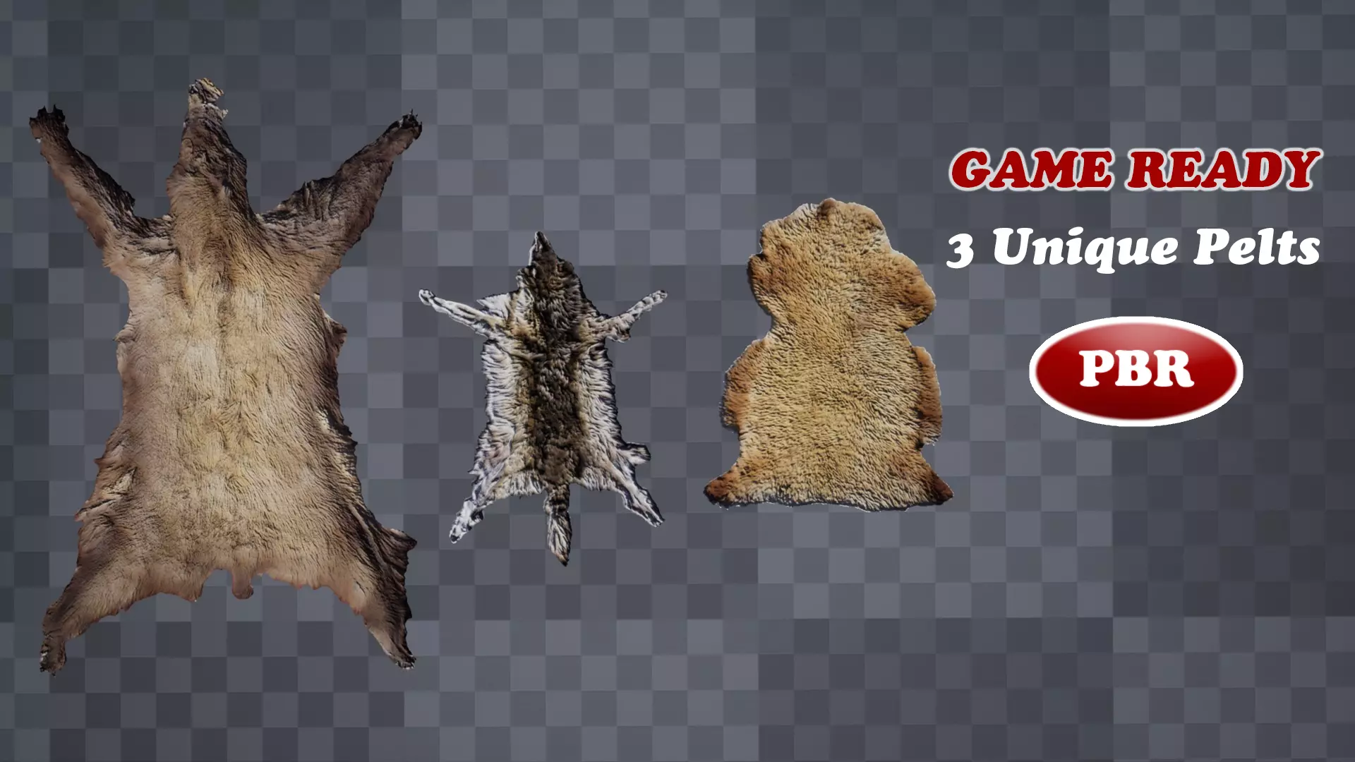 Low Poly Animal Pelts Low-poly 3D model_0