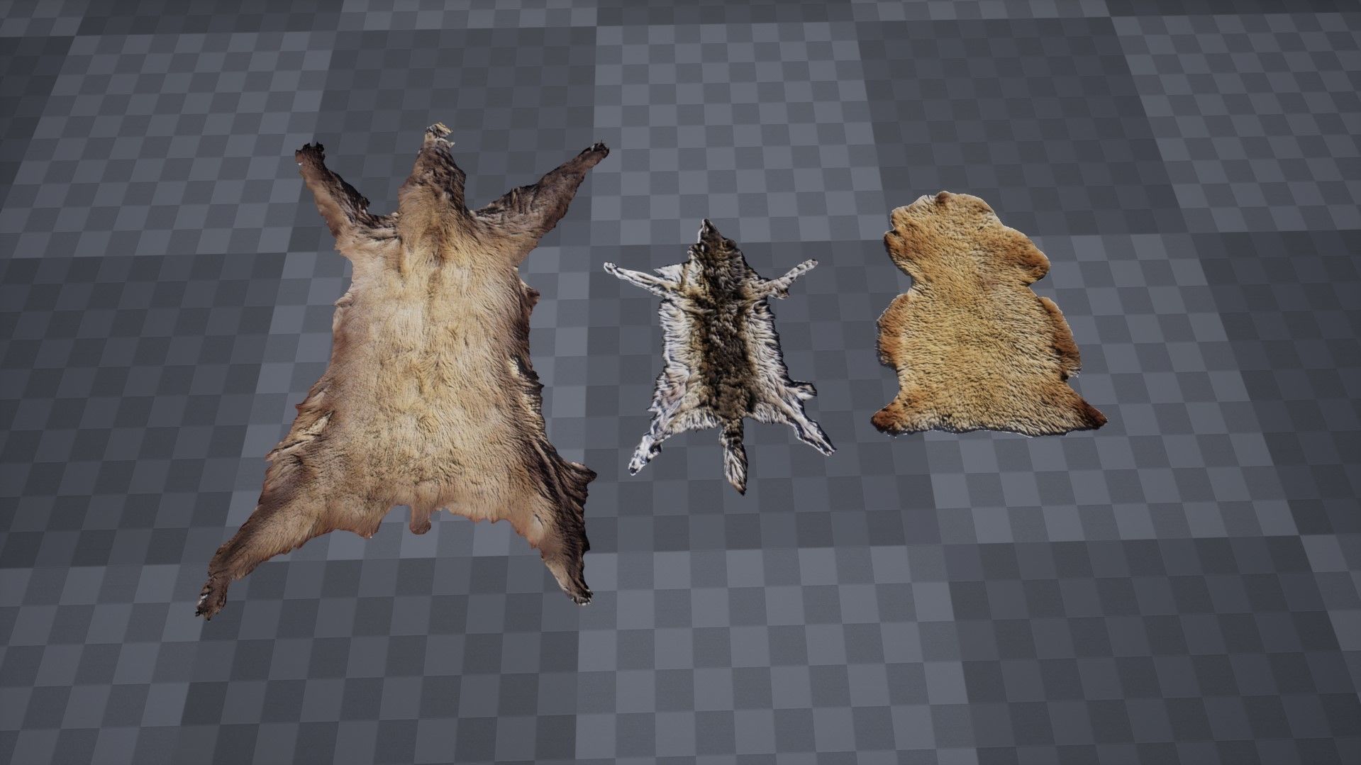 Low Poly Animal Pelts Low-poly 3D model_2