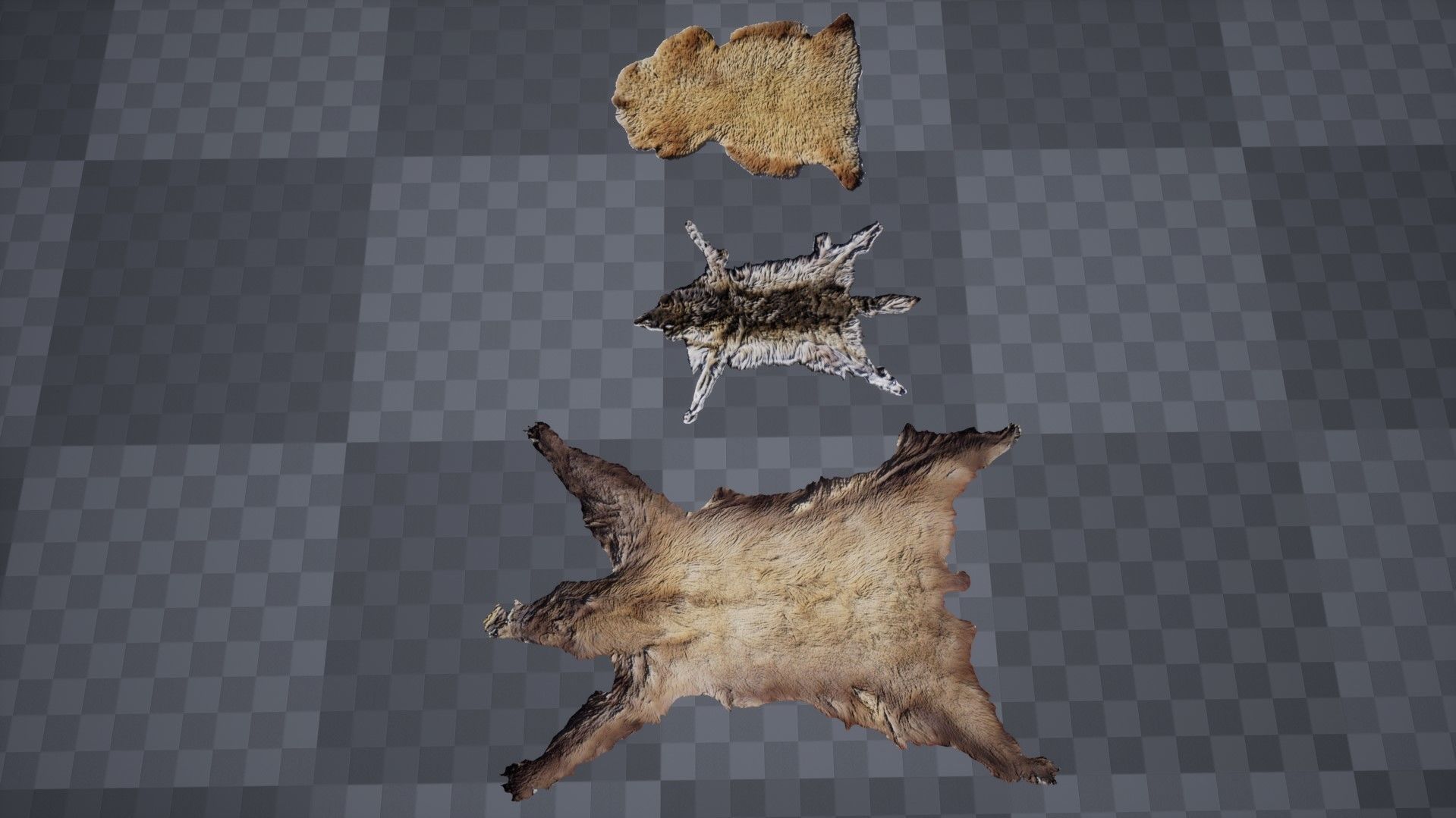 Low Poly Animal Pelts Low-poly 3D model_3
