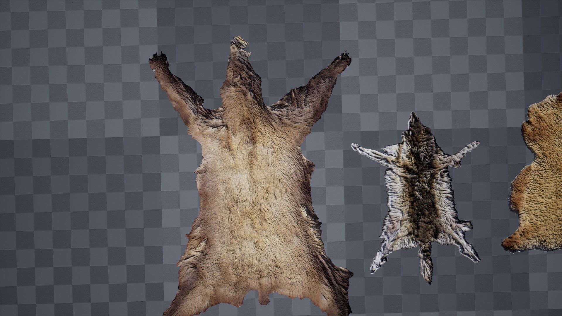 Low Poly Animal Pelts Low-poly 3D model_6