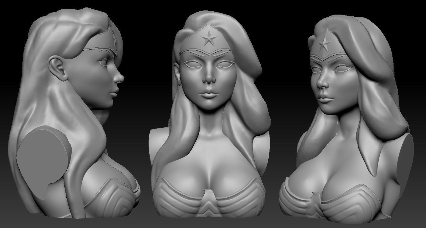 Bust - Wonder Woman 3D print model_7