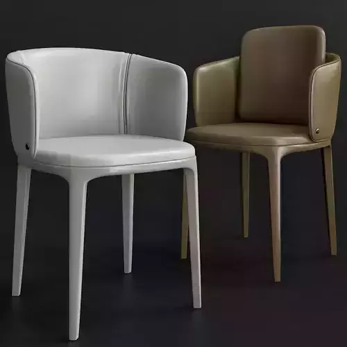 CHAISE CLASSIQUE  AVEC ACCOUDOIRS  EN CUIR 3d model 3D model