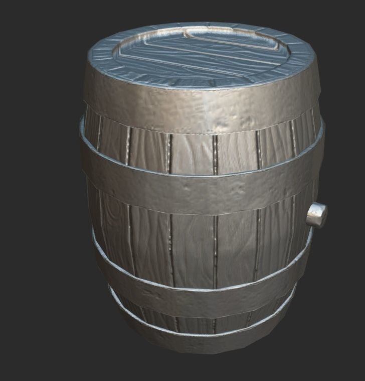 Barrel Low-poly 3D model_5