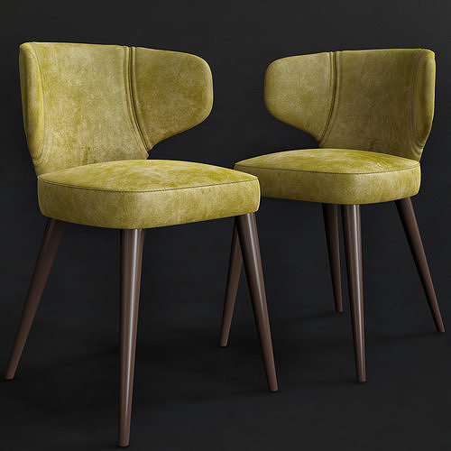 CHAISE CLASSIQUE OREILLES  BOIS 3d model 3D model