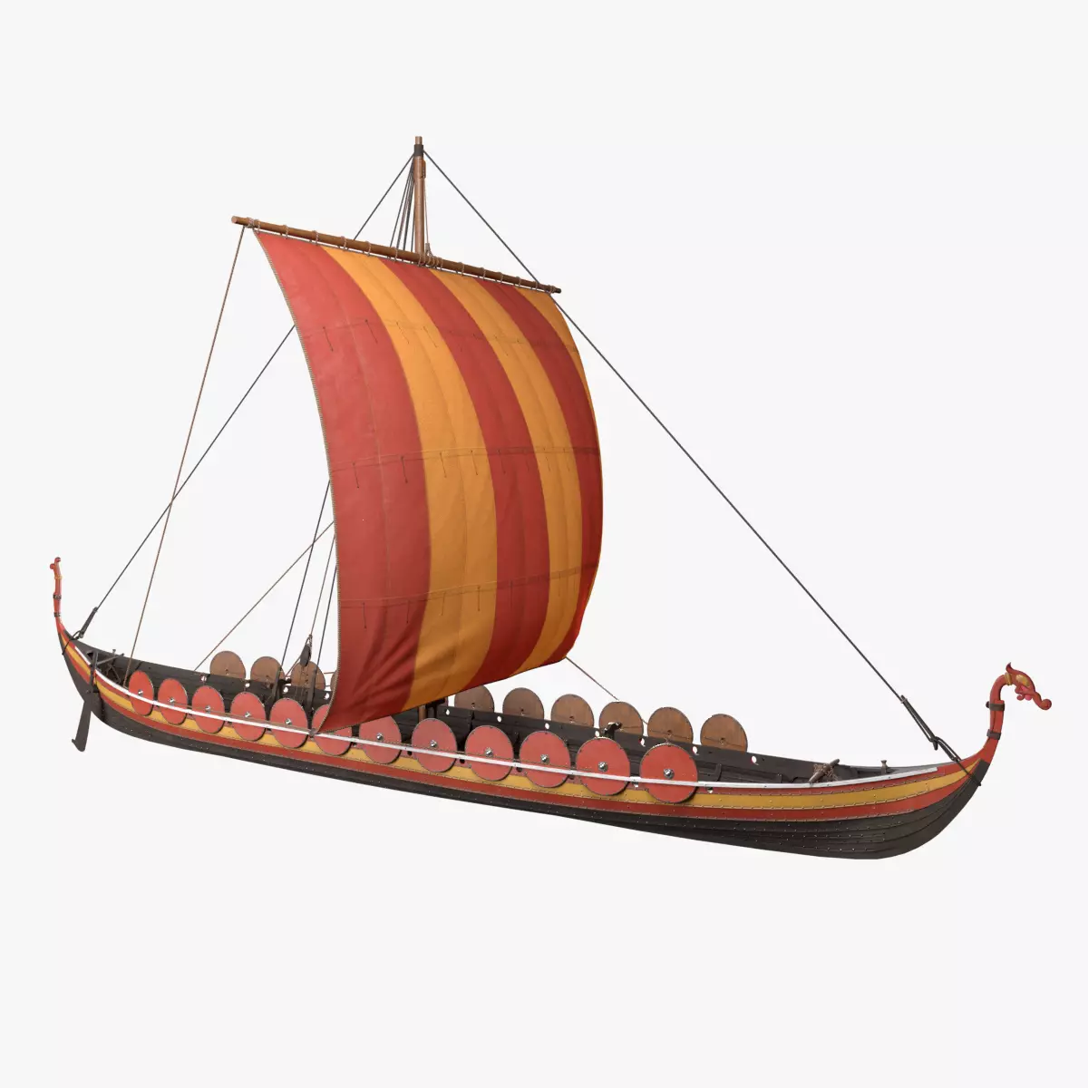 Viking Longship Low-poly 3D model_0