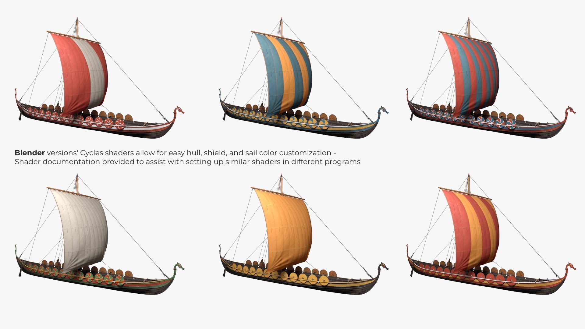 Viking Longship Low-poly 3D model_11