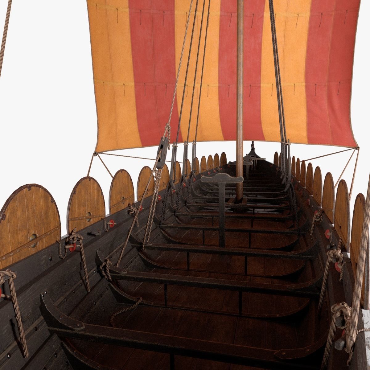 Viking Longship Low-poly 3D model_3