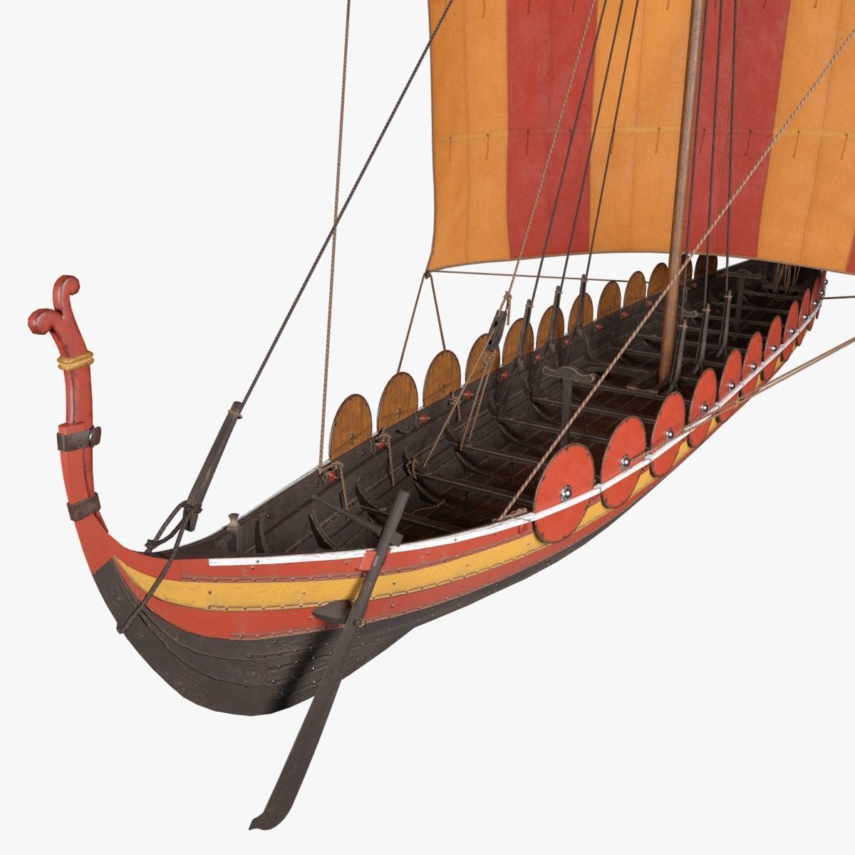 Viking Longship Low-poly 3D model_2