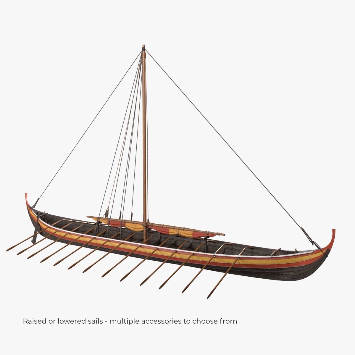 Viking Longship Low-poly 3D model_6