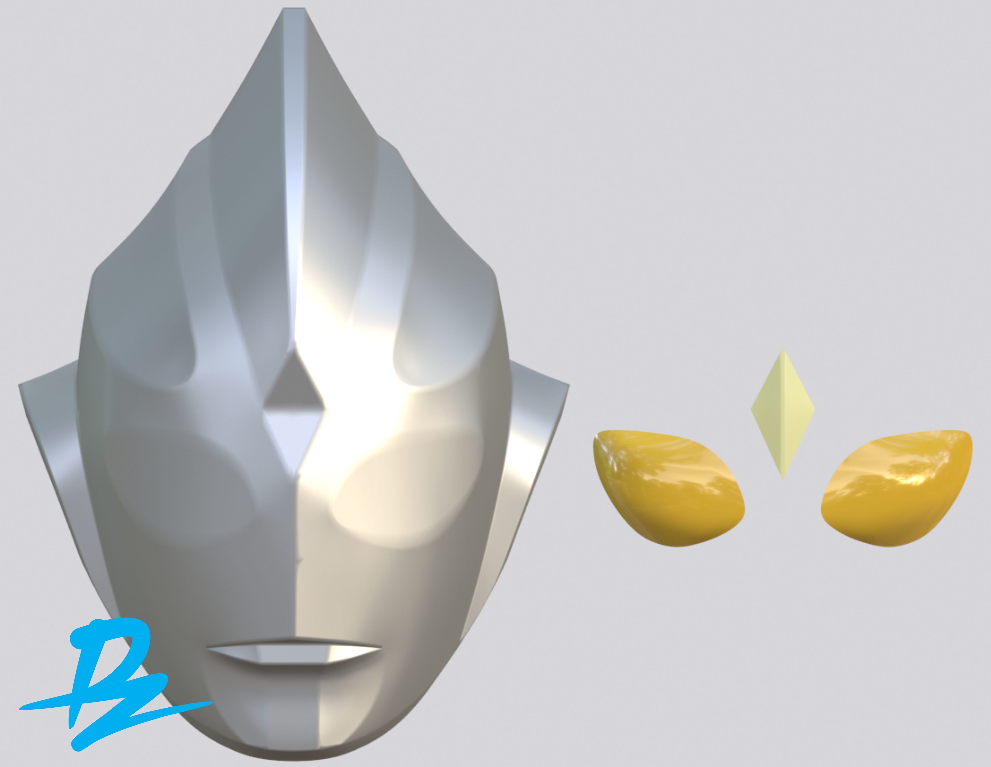 Mask Ultraman Tiga 3D print model_2
