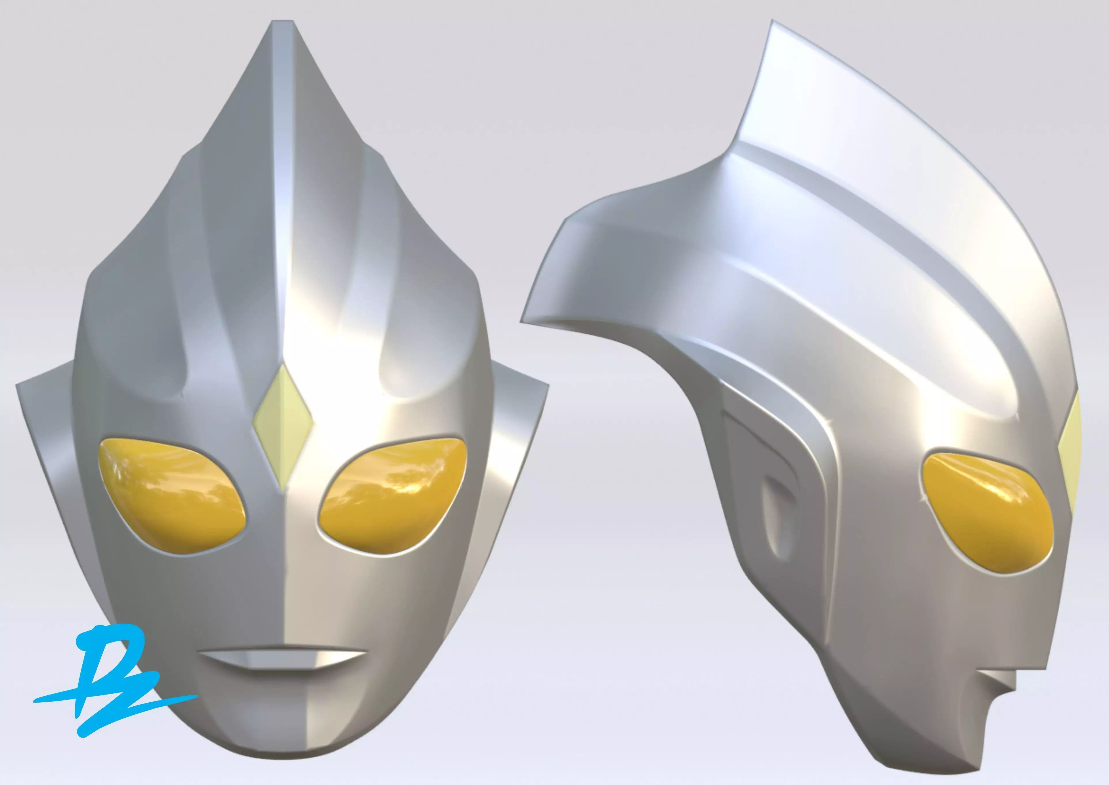 Mask Ultraman Tiga 3D print model_0
