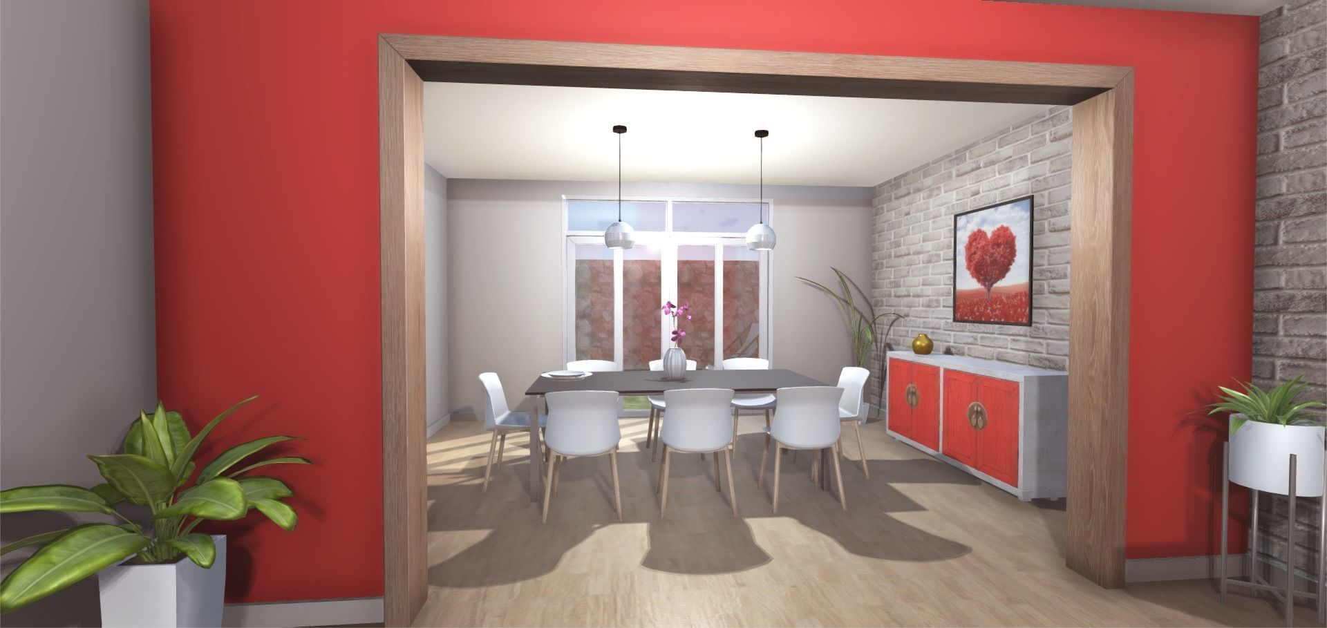 Elegant Living Room Low-poly 3D model_12