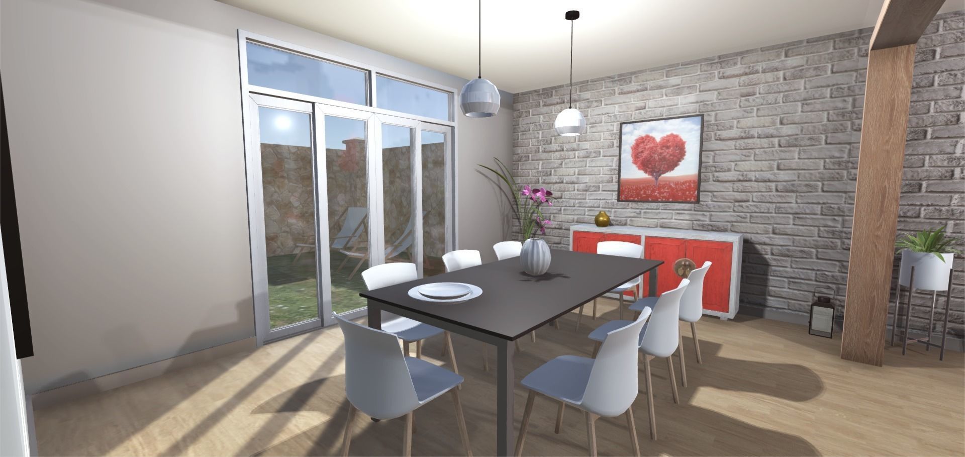 Elegant Living Room Low-poly 3D model_11