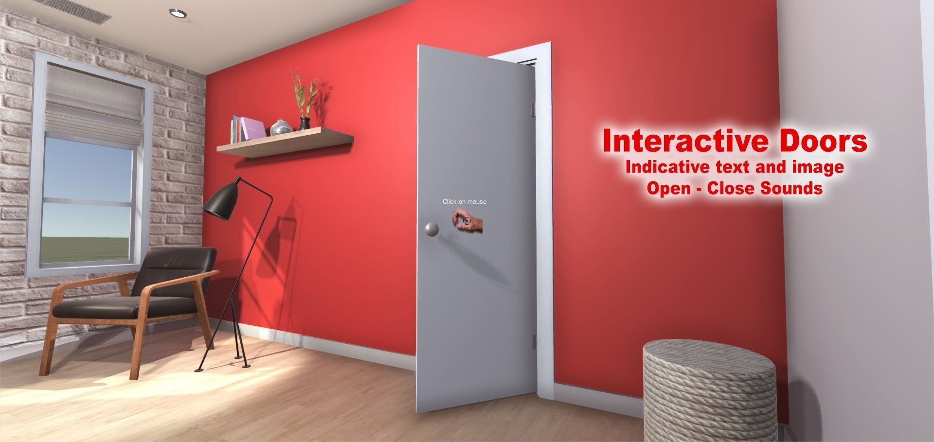 Elegant Living Room Low-poly 3D model_7