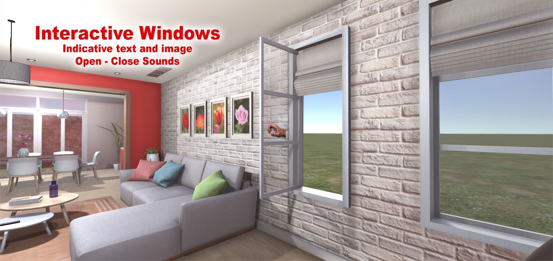 Elegant Living Room Low-poly 3D model_6