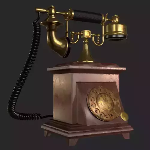 Old Antique Phone PBR Low-poly 3D model