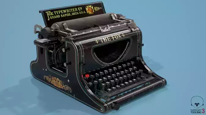Typewriter Fox Low poly 3D model Low-poly 3D model