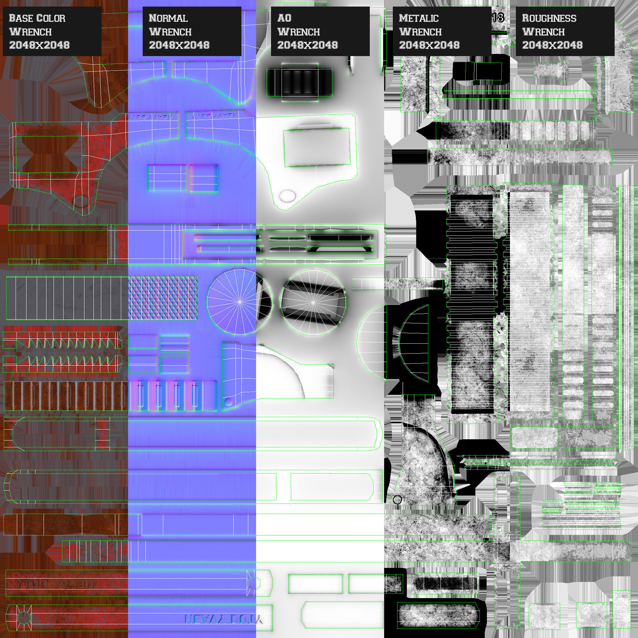 Wrench Game Ready Low-poly 3D model_15