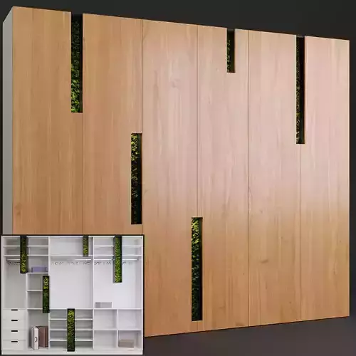 Wall cabinet with stabilized moss