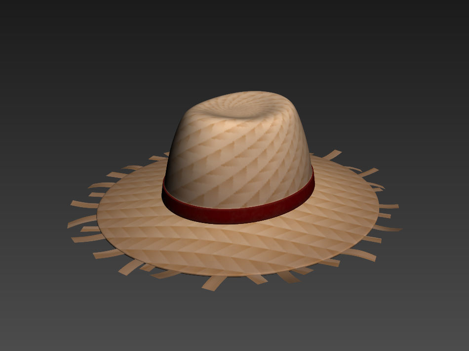 Straw Hat  Low-poly 3D model_7