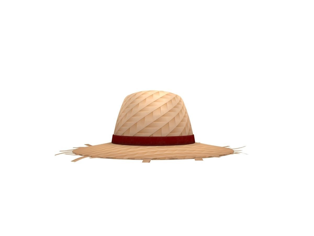 Straw Hat  Low-poly 3D model_2