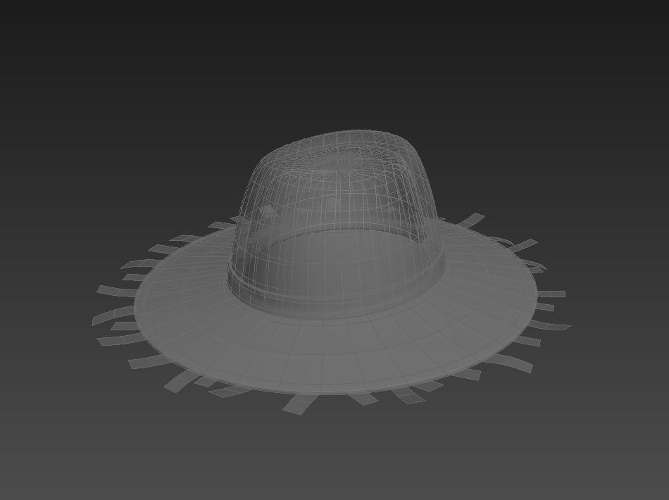 Straw Hat  Low-poly 3D model_10