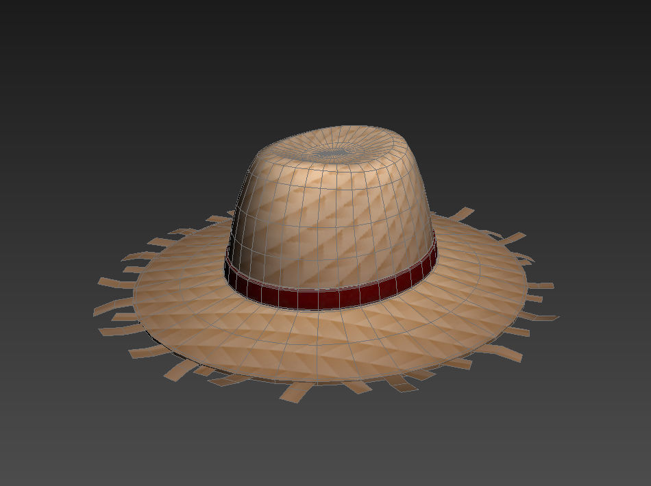Straw Hat  Low-poly 3D model_9