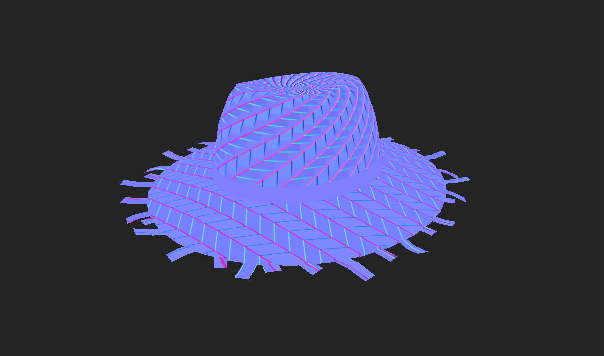 Straw Hat  Low-poly 3D model_15