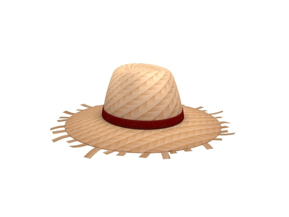 Straw Hat  Low-poly 3D model_1