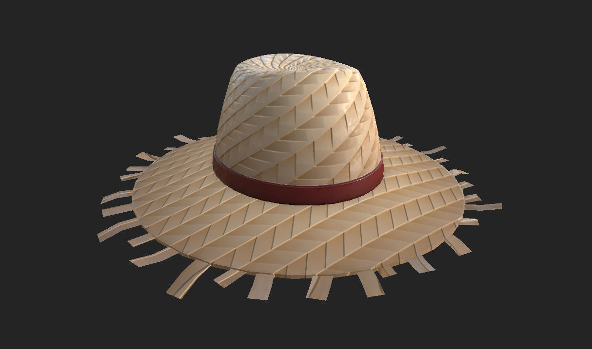Straw Hat  Low-poly 3D model_18