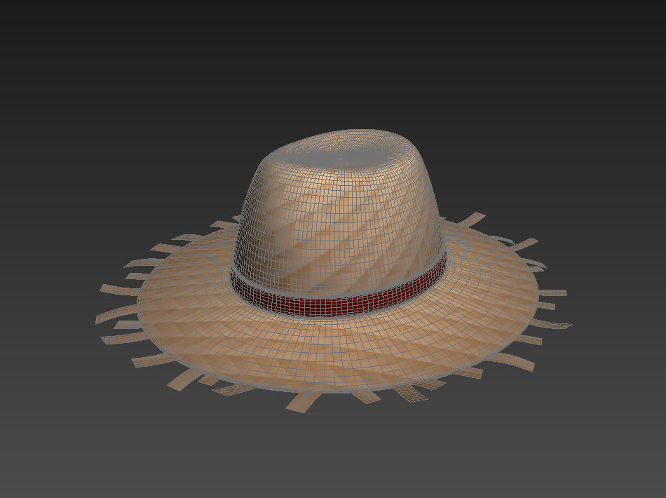 Straw Hat  Low-poly 3D model_8