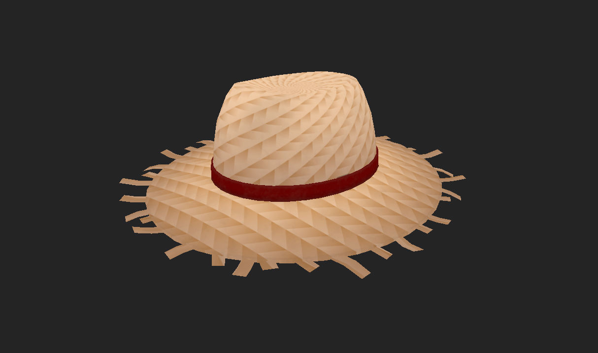 Straw Hat  Low-poly 3D model_14