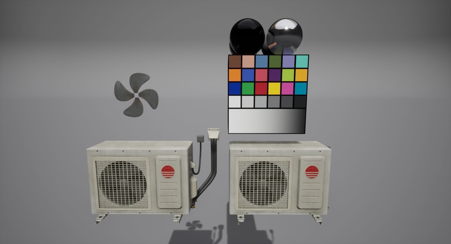 Air conditioning condenser unit Low-poly 3D model_6