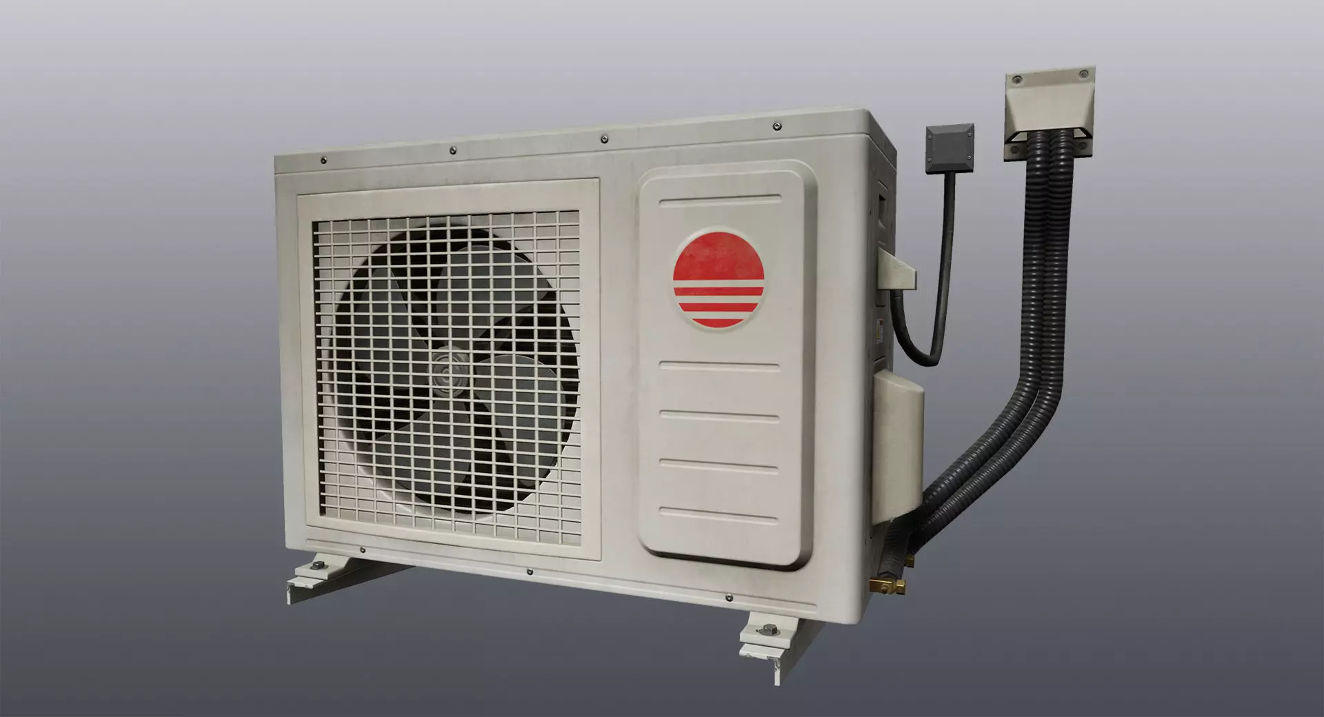 Air conditioning condenser unit Low-poly 3D model_0