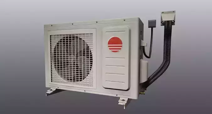 Air conditioning condenser unit Low-poly 3D model