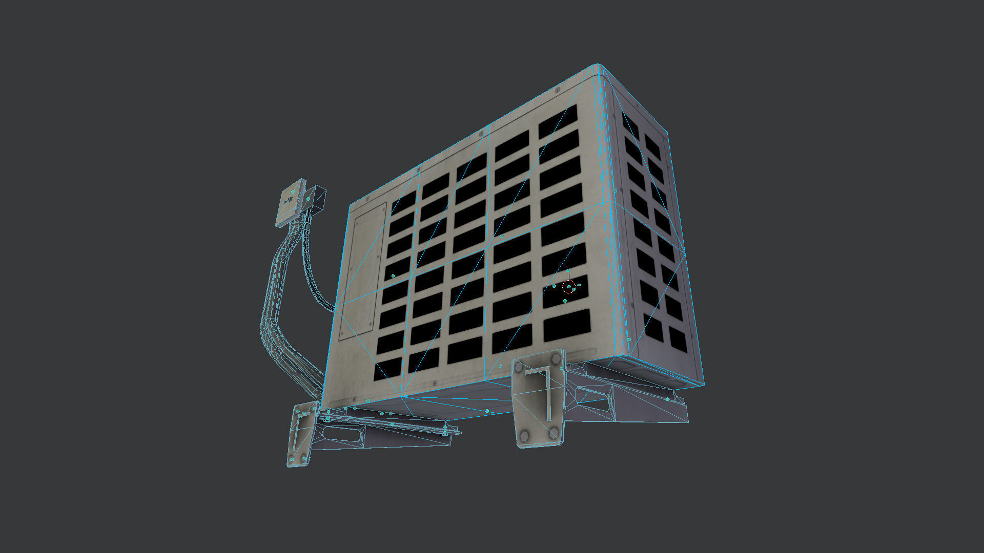 Air conditioning condenser unit Low-poly 3D model_8