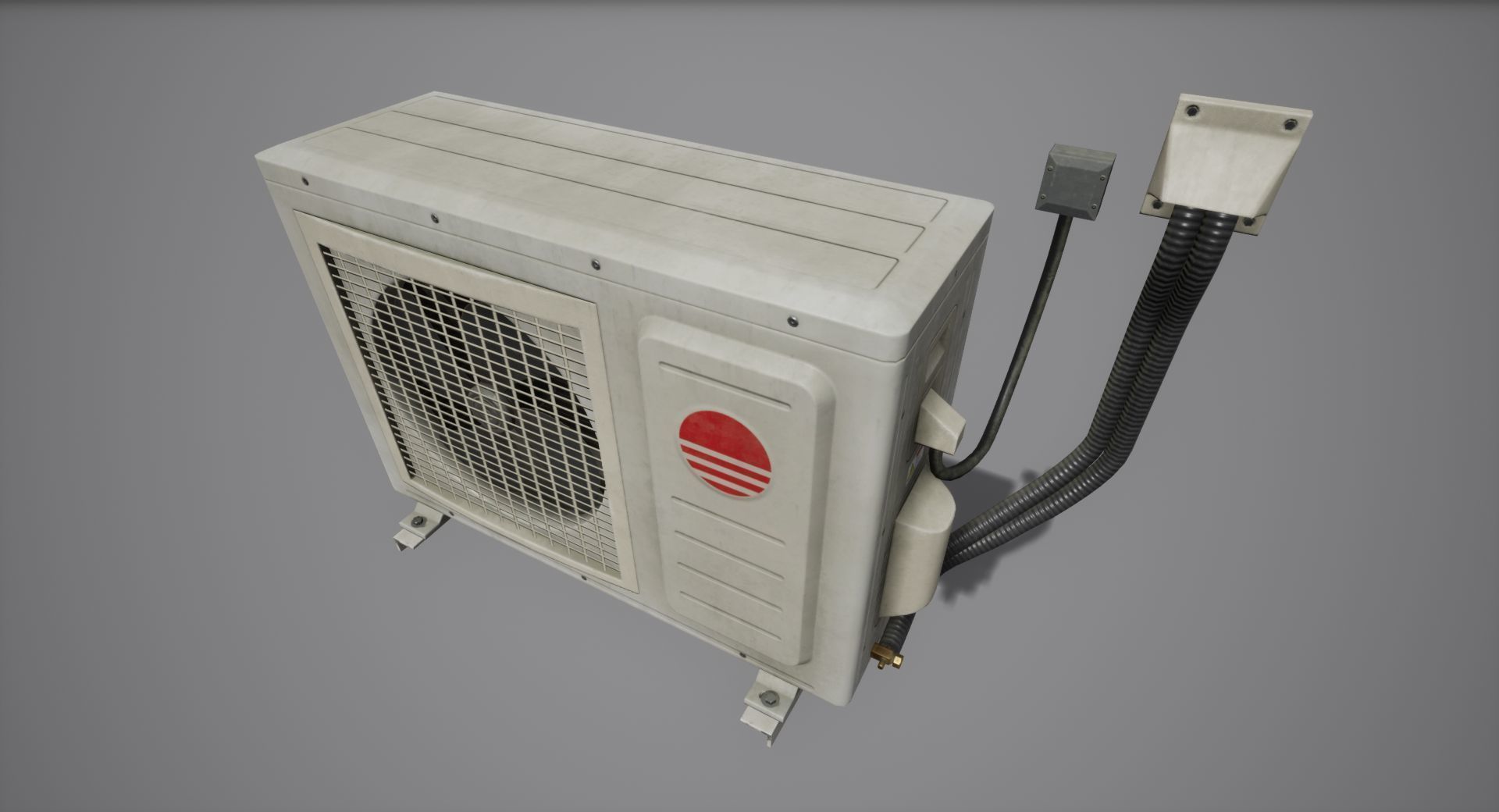 Air conditioning condenser unit Low-poly 3D model_4