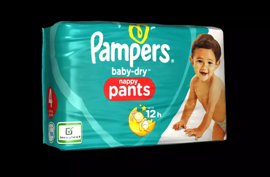 Diaper package 3D model_0