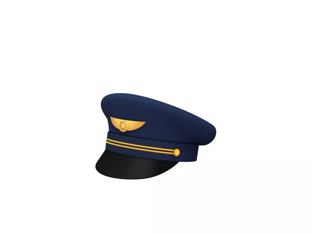 Pilot Hat Low-poly 3D model