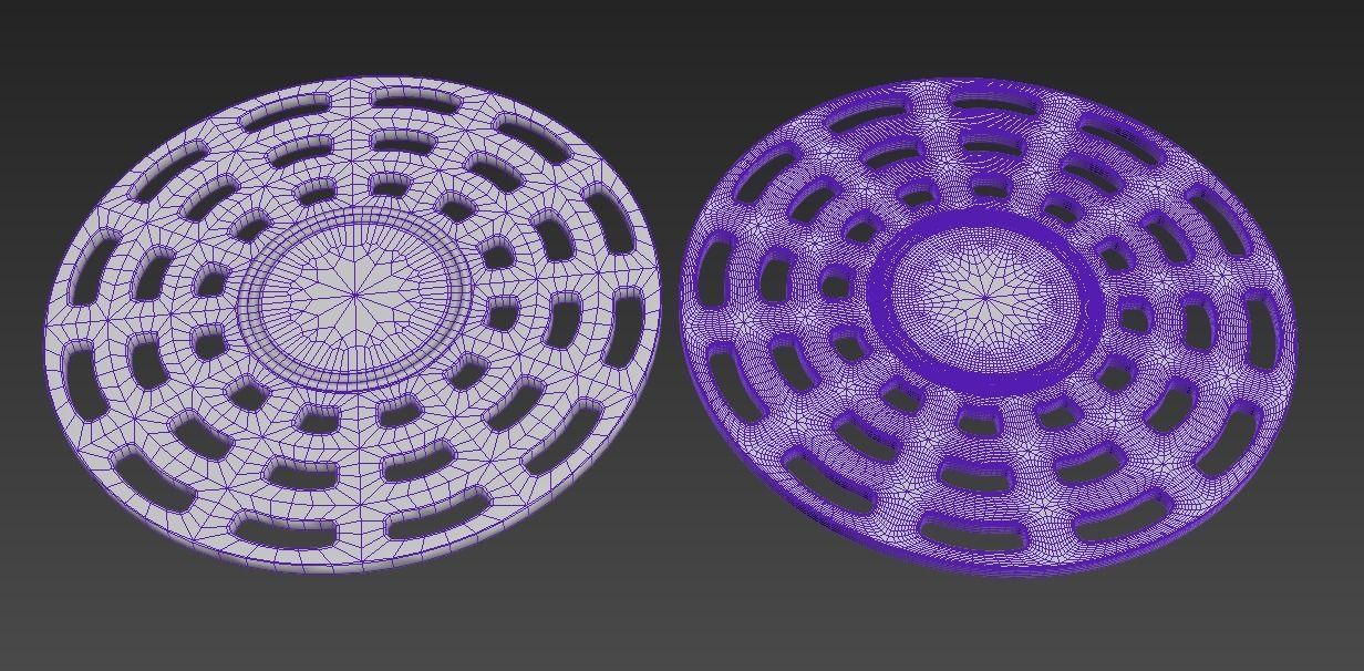 Manhole cover Low-poly 3D model_6